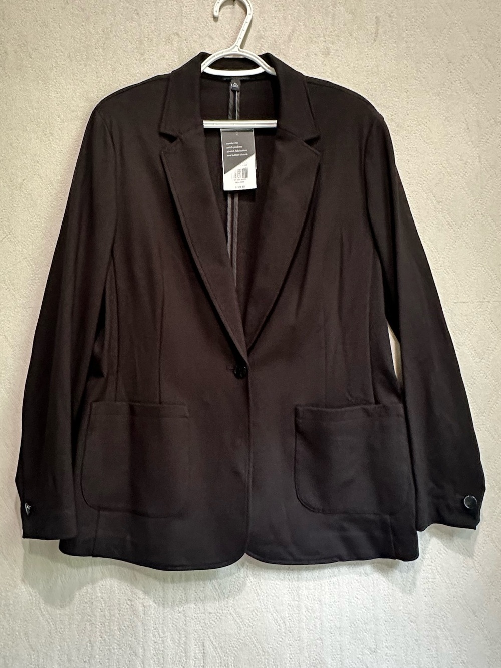 NWT Express Women's Black Single-Button Blazer Jacket Sz XL Career Office